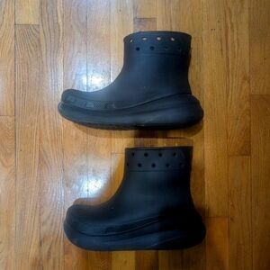 Black Rubber Croc Boots